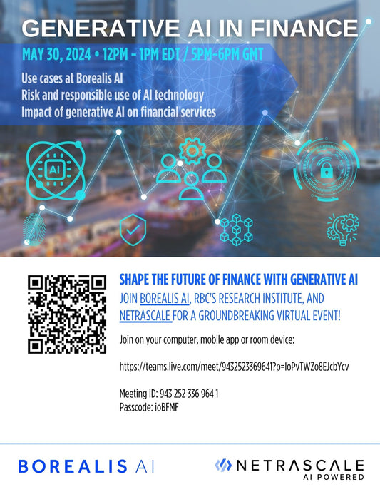 Generative AI In Finance: Borealis AI / NetraScale Virtual Panel Discussion